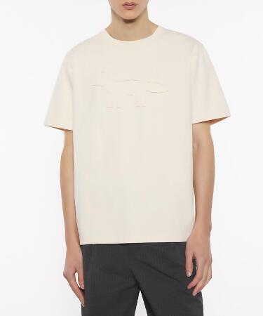 MAISON KITSUNÉ 杏仁奶白大暗影狐狸LOGO舒適短TEE_中性/男/ M 