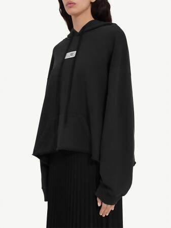 MM6 LOGO標黑色連帽TEE/女裝/ M 