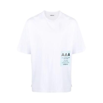 AMBUSH 粉藍色標籤白色短袖TEE_男/XS 