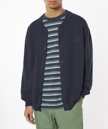 MAISON KITSUNÉ 石板灰變化狐狸頭LOGO針織泰迪外套_男/中性/ XS 