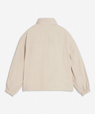 MAISON KITSUNÉ 蒼鷺灰變化狐狸頭LOGO方形風衣外套/女/ S 