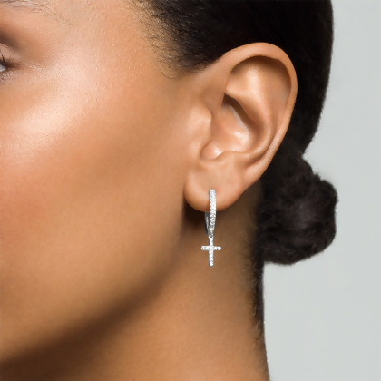 BRANDI - Cross Huggie Earring alternate image