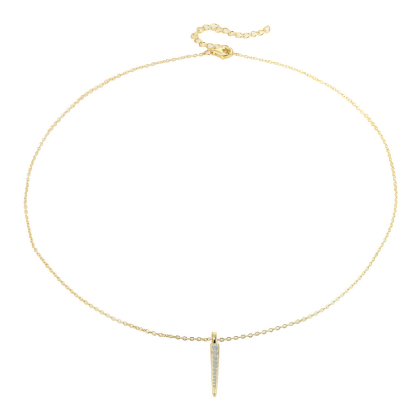 Layered Heidi - Pave Stick Necklace in gold
