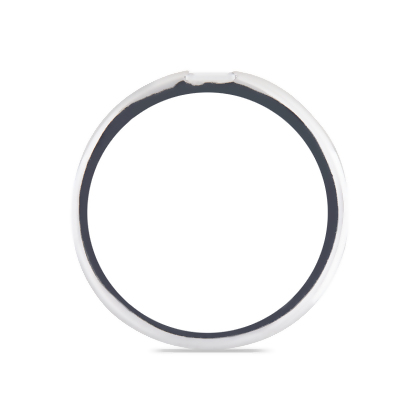 Closeup of Layered Nikki - Modern Baguette Ring in silver, edge view