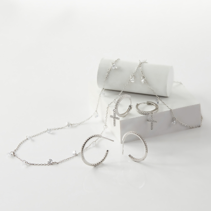 BRANDI - Cross Huggie Earring alternate image