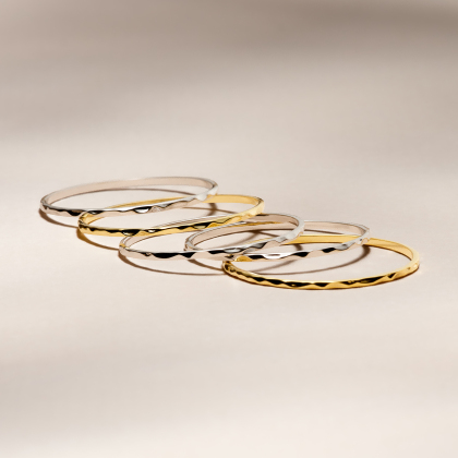 JAMES – Thin Hammered Ring Trio alternate image