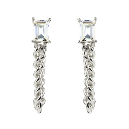 EMERSON – Emerald Cut Rope Loop Earrings alternate image