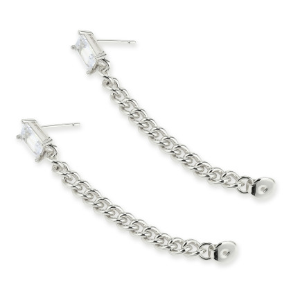 EMERSON – Emerald Cut Rope Loop Earrings alternate image