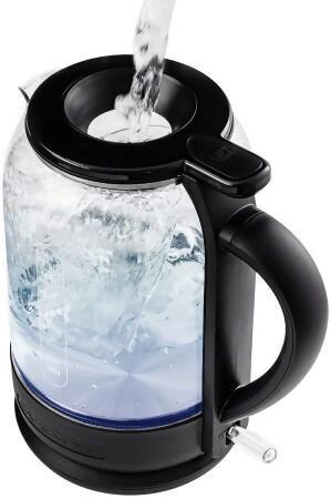 Ovente Electric Glass Kettle 1.5 Liter Borosilicate Glass with ProntoFill Technology 1500 Watt 