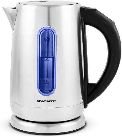 Ovente KS58R Stainless Steel Electric Kettle with Touch Screen Control Panel 1.7L Red