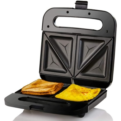 Ovente Electric Breakfast Sandwich Grill Maker Nonstick Cast Iron Toaster Plates 