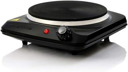 Ovente 1000W Single Hot Plate Electric Cast Iron Stove 7 Inch 5 Temperature Portable Cooktop Burner Silver 
