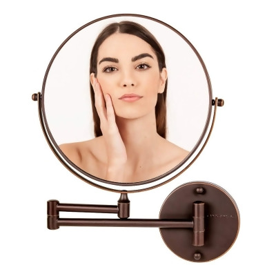 Ovente Wall Mount 360 Swivel Mirror 9in 1X7X Magnifying Bronze 