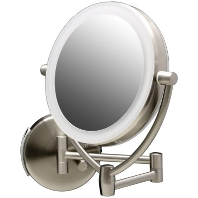 Ovente Wall Mounted Makeup Mirror 7.5 Inch 10X Nickel Brushed 