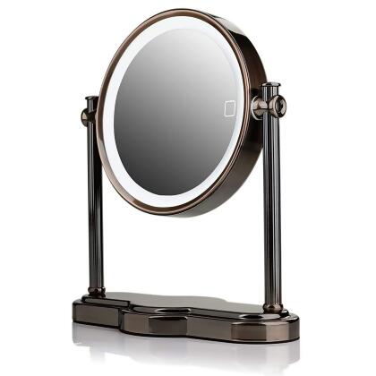 Ovente Lighted Magnifying Mirror, 8'' Table Top, 1X & 5X Double Sided MHT80AB1X5X 
