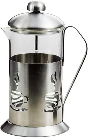 Ovente French Press Coffee 34 Ounce Heat Resistant Borosilicate Glass & 3 Stainless Steel Plunger Filter System FSC34S 