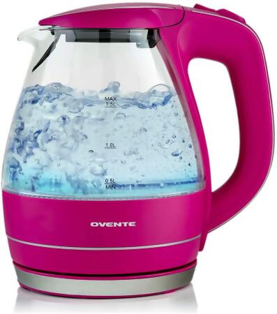 Ovente Electric Hot Water Portable Glass Kettle with Filter 1.5 Liter with Stainless Steel Base alternate image