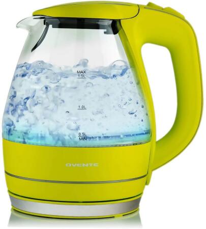 Ovente Electric Hot Water Portable Glass Kettle with Filter 1.5 Liter with Stainless Steel Base alternate image