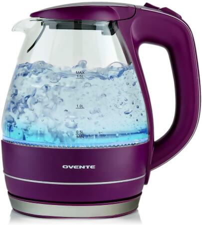 Ovente Electric Hot Water Portable Glass Kettle with Filter 1.5 Liter with Stainless Steel Base alternate image