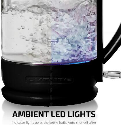 Ovente Electric Glass Kettle 1.5 Liter Borosilicate Glass with ProntoFill Technology 1500 Watt alternate image