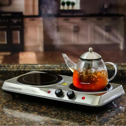 Ovente 6.5 & 7 Inch Double Hot Plate Electric Glass Infrared Stove, 1700 Watt Portable Cooktop Countertop Kitchen Burner alternate image