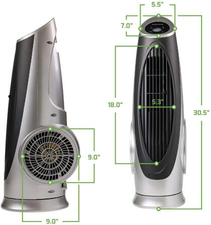 Ovente Cool Breeze Electric Oscillating Tower Fan with Digital Panel 3 Speed Control, 30.5 Inch alternate image