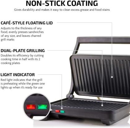  OVENTE Electric Panini Press Grill with Nonstick