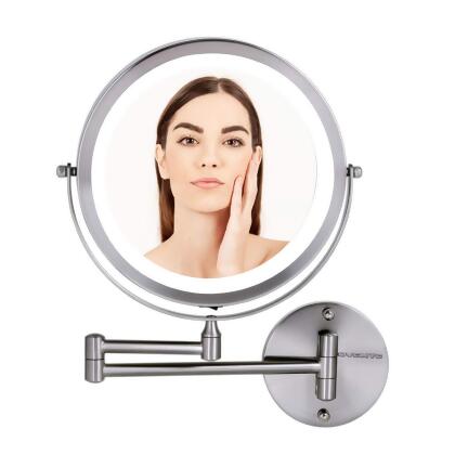 Ovente Wall Mounted Double sided 180 extendable arm Vanity Makeup Mirror 8.5 Inch 1X10X Magnification alternate image