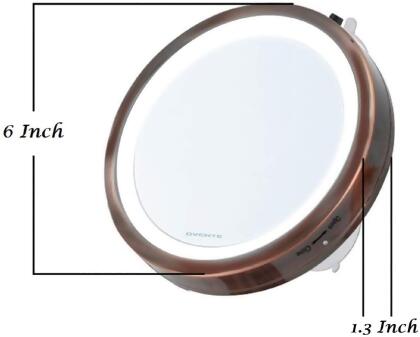 Ovente Vanity Makeup Mirror 6 Inch with 8X Magnification Copper alternate image