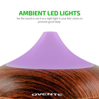 Ovente Essential Oils Diffuser 3.38 Oz Ultrasonic Humidifier Tech White alternate image