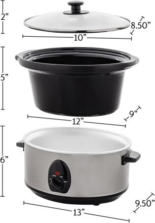 Ovente Slow Cooker Ceramic 3.5 L with 3 Heat Cooking Settings alternate image