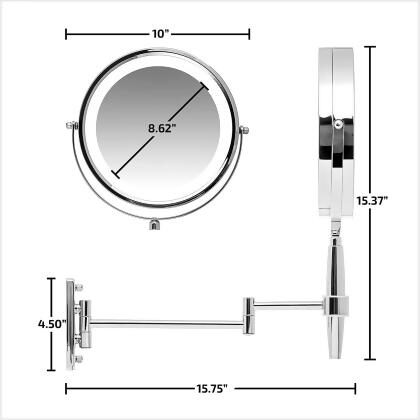 Ovente 3 in 1 Makeup Mirror 8.5 Inch with 5X Magnification Chrome alternate image