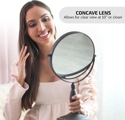Ovente 8'' Tabletop Makeup Mirror, 1X & 7X Magnification MNLAT80ABZ1X7X alternate image