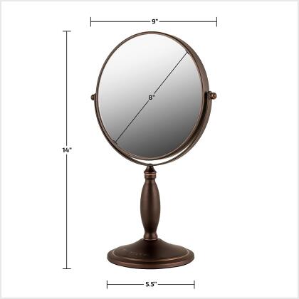 Ovente 8'' Tabletop Makeup Mirror, 1X & 7X Magnification MNLAT80ABZ1X7X alternate image