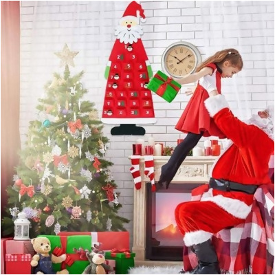 【現貨】2022聖誕節毛毯日曆 聖誕老人裝飾 抽獎活動 倒數日曆 - 現貨 