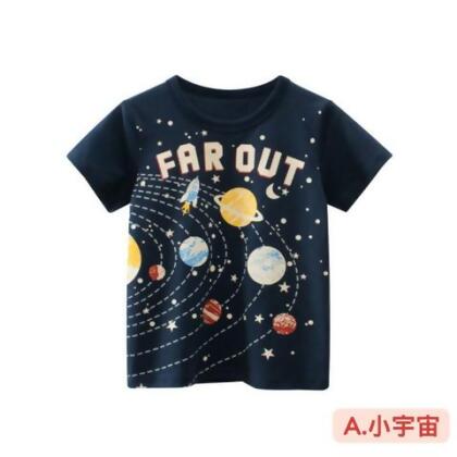 【預購】2024夏季新款純棉短袖 兒童上衣 Tshirt - L.三隻小狗(白) / 100cm