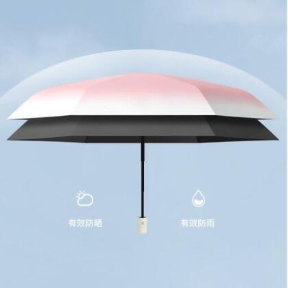 自動8骨兩用黑膠漸變傘 