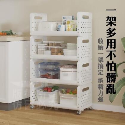 大開口滑輪五層置物架 