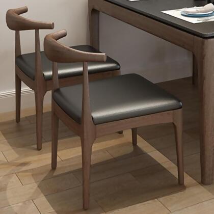 MerryRabbit MerryRabbit - 2張實木牛角椅餐椅MR-NJ01 2 Pcs Solid Wood Pu Dining Chairs 