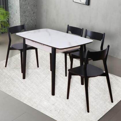 MerryRabbit MerryRabbit - 小戶型多功能伸縮餐桌一桌四椅 MR-3D Extendable Dining Table with 4 Chairs 