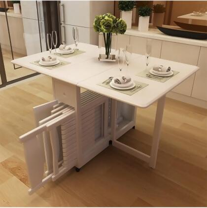 MerryRabbit MerryRabbit – 實木可折疊餐桌連四椅子套裝MR-805 Solid wood folding table with 4 folding chair 