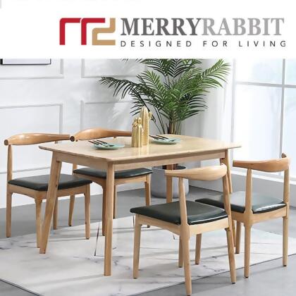 MerryRabbit MerryRabbit – 實木開合餐桌連四椅子套裝MR-804 Extenable solid wood dining table with 4 chairs 