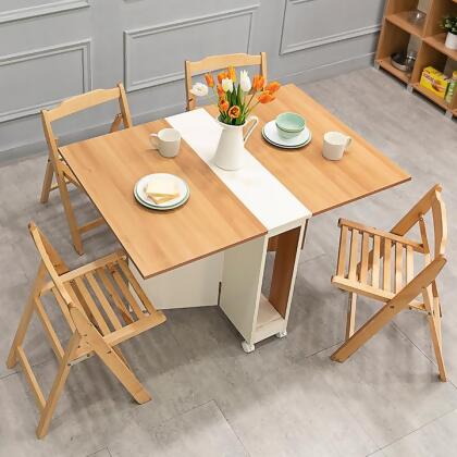 MerryRabbit MerryRabbit – 可移動摺疊桌椅1+4套裝WT043-10+SY003-11 Movable folding table with 4 Chairs set 