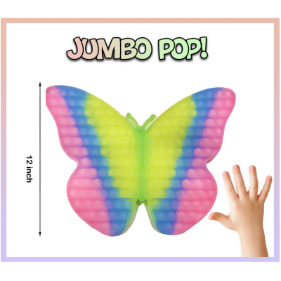 Jumbo Mega Pastel Butterfly Pop It Fidget Toy with 256 Pops | for Kids and Adults 