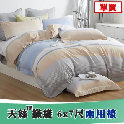 台灣製 天絲™纖維6x7尺舖棉兩用被 (180x210cm 天絲兩用被)-30夏戀 