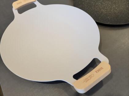 麥飯石圓形白色燒烤盤34CM（買白烤盤+送黑烤盤） 