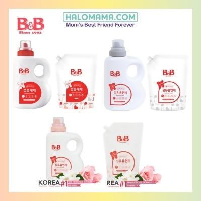 B&B Baby Fabric Softener Bottle (1500ml) and Refill (1500ml) 