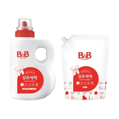 B&B Baby Laundry Detergent Bottle (1500Mml) and Refill (1500ml) Combo Set 