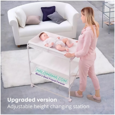 Baby Changing Table with Mat - Infant and Children Diaper Change & Bath Use 