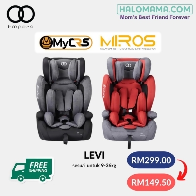 (RM149.50 MyCRS Subsidi) Koopers Levi Car Seat 9-36Kg 
